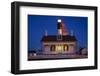 USA, Georgia, Tybee Island, Flag flying on lighthouse at Tybee Island.-Joanne Wells-Framed Photographic Print