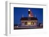 USA, Georgia, Tybee Island, Flag flying on lighthouse at Tybee Island.-Joanne Wells-Framed Photographic Print