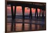 USA, Georgia, Tybee Island, Pier at Tybee Island beach at sunrise.-Joanne Wells-Framed Photographic Print