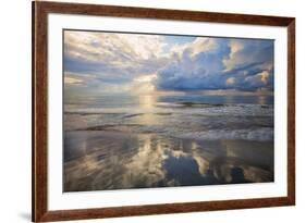 USA, Georgia, Tybee Island, Sunrise and reflections on Tybee Island.-Joanne Wells-Framed Premium Photographic Print