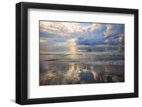 USA, Georgia, Tybee Island, Sunrise and reflections on Tybee Island.-Joanne Wells-Framed Photographic Print