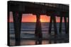 USA, Georgia, Tybee Island, Tybee Pier at sunrise.-Joanne Wells-Stretched Canvas