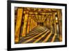 USA, Georgia, Tybee Island. Tybee Pier with shadows at sunrise.-Joanne Wells-Framed Premium Photographic Print