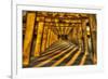 USA, Georgia, Tybee Island. Tybee Pier with shadows at sunrise.-Joanne Wells-Framed Photographic Print