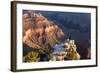 USA, Grand Canyon National Park, Sunrise, Man on Rock Ledge-Catharina Lux-Framed Photographic Print