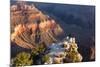 USA, Grand Canyon National Park, Sunrise, Man on Rock Ledge-Catharina Lux-Mounted Photographic Print