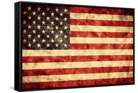 USA Grunge Flag. Vintage, Retro Style. High Resolution, Hd Quality. Item from My Grunge Flags Colle-Michal Bednarek-Framed Stretched Canvas