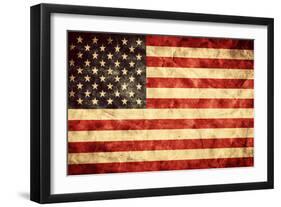 USA Grunge Flag. Vintage, Retro Style. High Resolution, Hd Quality. Item from My Grunge Flags Colle-Michal Bednarek-Framed Photographic Print