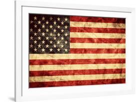 USA Grunge Flag. Vintage, Retro Style. High Resolution, Hd Quality. Item from My Grunge Flags Colle-Michal Bednarek-Framed Photographic Print