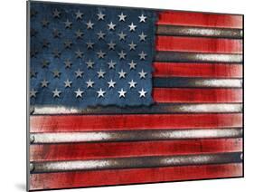 Usa Grunge Metal Flag-Alberto SevenOnSeven-Mounted Photographic Print