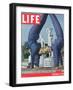 USA Gymnasts Doris Fuchs and Sharon Richardson Frolic in Rome's Stadio dei Marmi, 1960-George Silk-Framed Photographic Print