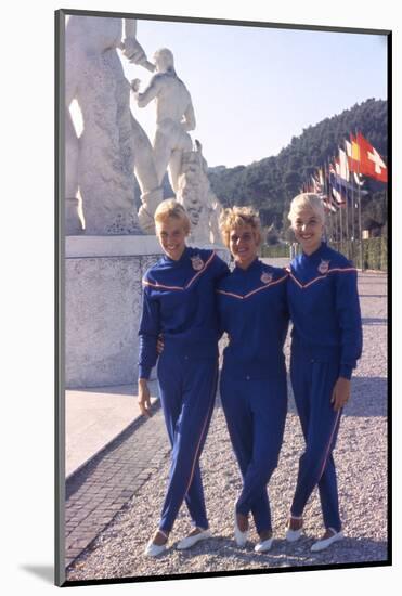Usa Gymnasts Sharon Richardson, Doris Fuchs, and Muriel Davis-Grossfeld, 1960 Rome Olympic Games-George Silk-Mounted Photographic Print