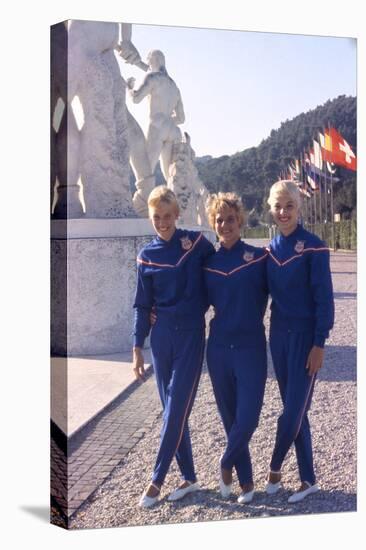 Usa Gymnasts Sharon Richardson, Doris Fuchs, and Muriel Davis-Grossfeld, 1960 Rome Olympic Games-George Silk-Stretched Canvas