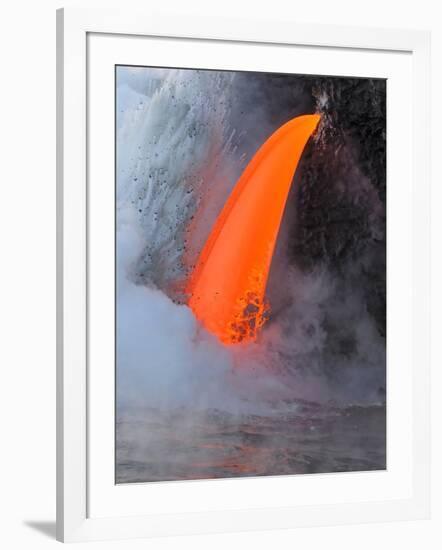 USA, Hawaii, Big Island. Lava from the Big Island's Pu'u O'o flowing into the Kalapana coast.-Julie Eggers-Framed Photographic Print