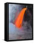 USA, Hawaii, Big Island. Lava from the Big Island's Pu'u O'o flowing into the Kalapana coast.-Julie Eggers-Framed Stretched Canvas