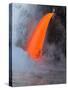 USA, Hawaii, Big Island. Lava from the Big Island's Pu'u O'o flowing into the Kalapana coast.-Julie Eggers-Stretched Canvas