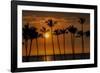 USA, Hawaii, Big Island. Sun setting on Anaehoomalu Bay.-Julie Eggers-Framed Photographic Print