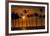 USA, Hawaii, Big Island. Sun setting on Anaehoomalu Bay.-Julie Eggers-Framed Photographic Print