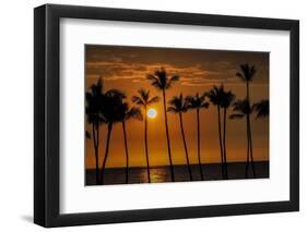 USA, Hawaii, Big Island. Sun setting on Anaehoomalu Bay.-Julie Eggers-Framed Photographic Print