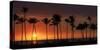 Usa, Hawaii, Big Island. Sun setting on Anaehoomalu Bay.-Julie Eggers-Stretched Canvas