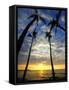USA, Hawaii, Big Island. Sun setting on Anaehoomalu Bay.-Julie Eggers-Framed Stretched Canvas