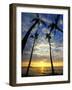 USA, Hawaii, Big Island. Sun setting on Anaehoomalu Bay.-Julie Eggers-Framed Photographic Print