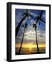 USA, Hawaii, Big Island. Sun setting on Anaehoomalu Bay.-Julie Eggers-Framed Photographic Print