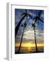 USA, Hawaii, Big Island. Sun setting on Anaehoomalu Bay.-Julie Eggers-Framed Photographic Print