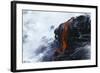 USA Hawaii Big Island Volcanos National Park Cooling Lava and Surf-Nosnibor137-Framed Photographic Print