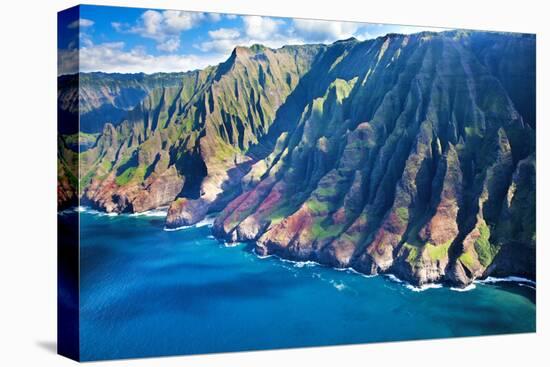 USA, Hawaii, Kauai, Aerial of the Coastline-Terry Eggers-Stretched Canvas