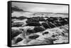 USA, Hawaii, Kauai. Black and white of rocky shoreline.-Jaynes Gallery-Framed Stretched Canvas