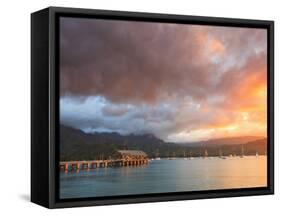 USA, Hawaii, Kauai, Hanalei Bay and Pier-Michele Falzone-Framed Stretched Canvas