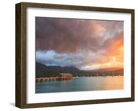 USA, Hawaii, Kauai, Hanalei Bay and Pier-Michele Falzone-Framed Photographic Print