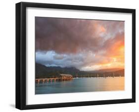 USA, Hawaii, Kauai, Hanalei Bay and Pier-Michele Falzone-Framed Photographic Print