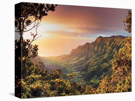 USA, Hawaii, Kauai, Kokee State Park, Kalalau Valley-Michele Falzone-Stretched Canvas