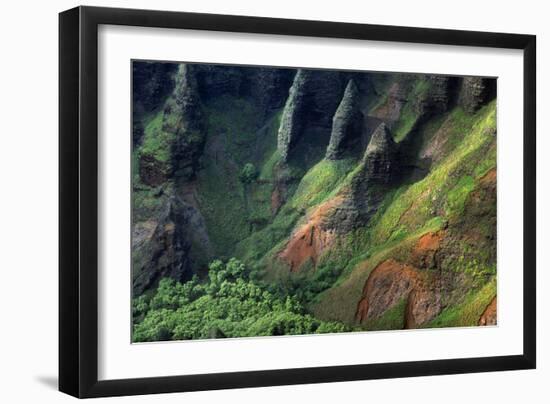 USA, Hawaii, Kauai. Na Pali Cliffs from Awa'Awapui Trail-Roddy Scheer-Framed Photographic Print