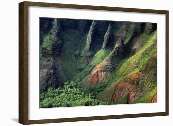 USA, Hawaii, Kauai. Na Pali Cliffs from Awa'Awapui Trail-Roddy Scheer-Framed Photographic Print