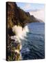 USA, Hawaii, Kauai. Waves Breaking on the Na Pali Coast-Jaynes Gallery-Stretched Canvas