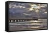 USA, Hawaii, Maui, Hanalei, Hanalei Pier at Sunset-Terry Eggers-Framed Stretched Canvas