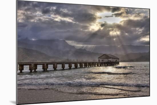 USA, Hawaii, Maui, Hanalei, Hanalei Pier at Sunset-Terry Eggers-Mounted Photographic Print