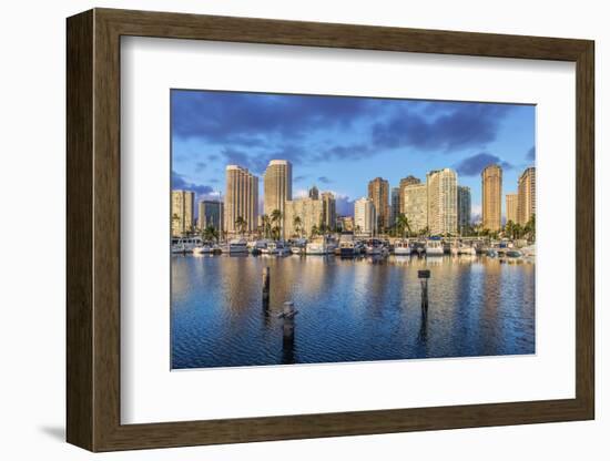 USA, Hawaii, Oahu, Honolulu, Ala Moana Marina-Rob Tilley-Framed Photographic Print