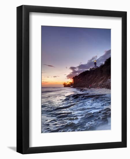 USA, Hawaii, Oahu, Honolulu, Diamond Head Lighthouse-Michele Falzone-Framed Photographic Print