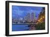 USA, Hawaii, Oahu, Honolulu, Twilight Waikiki-Rob Tilley-Framed Photographic Print