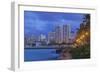 USA, Hawaii, Oahu, Honolulu, Twilight Waikiki-Rob Tilley-Framed Photographic Print