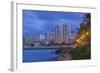 USA, Hawaii, Oahu, Honolulu, Twilight Waikiki-Rob Tilley-Framed Photographic Print