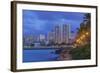 USA, Hawaii, Oahu, Honolulu, Twilight Waikiki-Rob Tilley-Framed Photographic Print