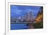 USA, Hawaii, Oahu, Honolulu, Twilight Waikiki-Rob Tilley-Framed Photographic Print