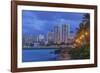 USA, Hawaii, Oahu, Honolulu, Twilight Waikiki-Rob Tilley-Framed Photographic Print