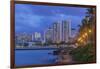 USA, Hawaii, Oahu, Honolulu, Twilight Waikiki-Rob Tilley-Framed Photographic Print