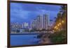 USA, Hawaii, Oahu, Honolulu, Twilight Waikiki-Rob Tilley-Framed Premium Photographic Print